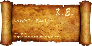 Kozák Evelin névjegykártya